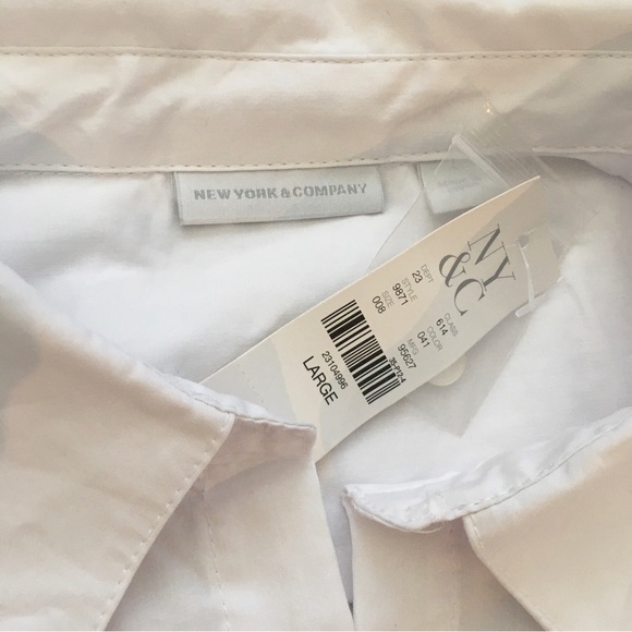 Elegant White Shirt Dress Size L - Picture 6 of 7